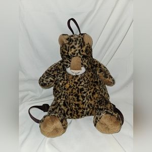Leopard plush animal back pack